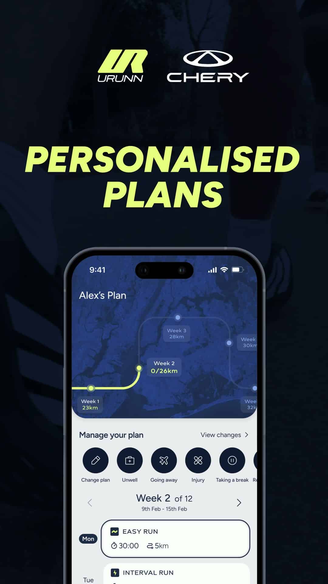 URUNN app: personalised plans